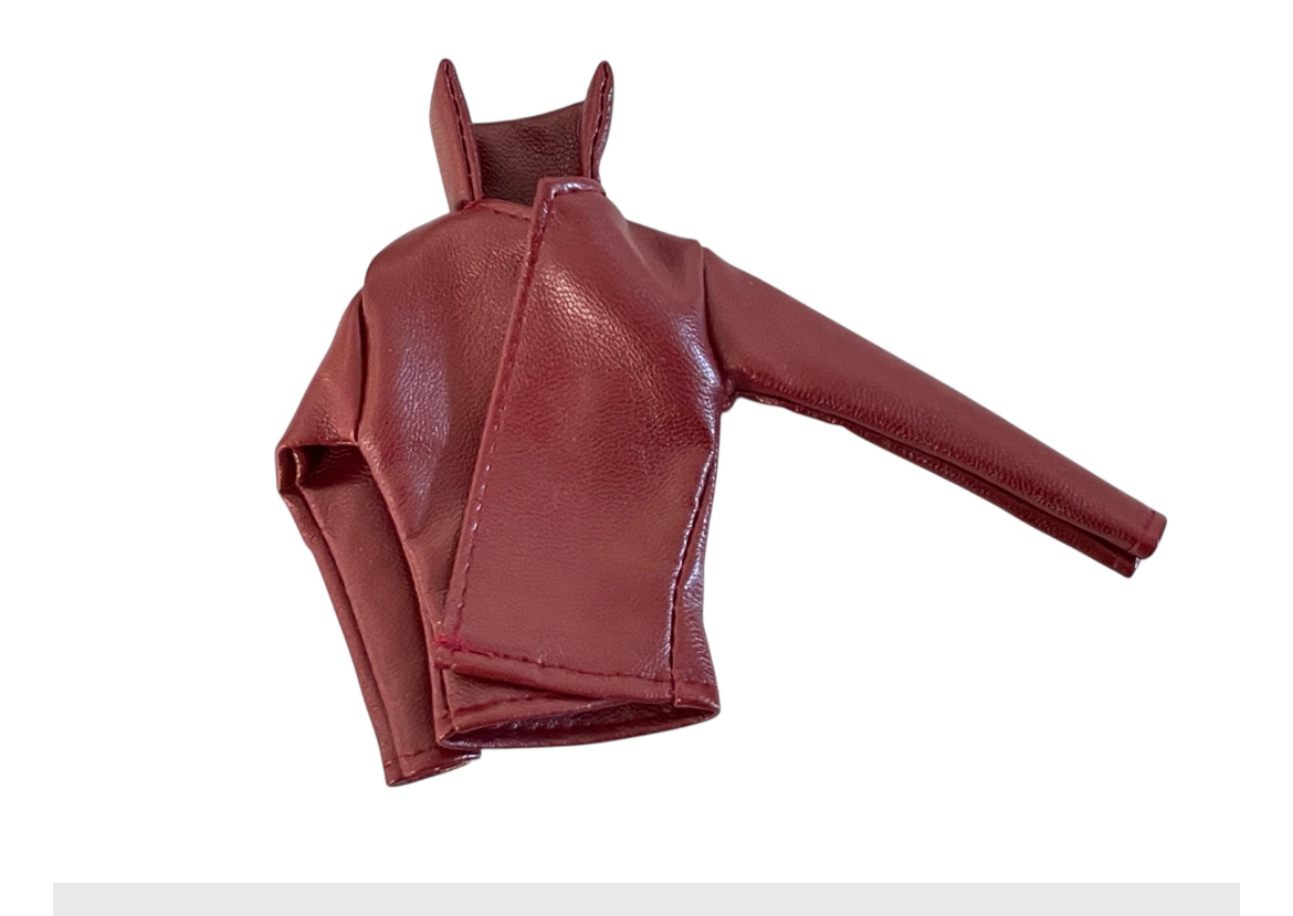 Fashion Doll Faux Leather Waist-Length Biker Coat, 11–12 Inch Mtm and Curvy