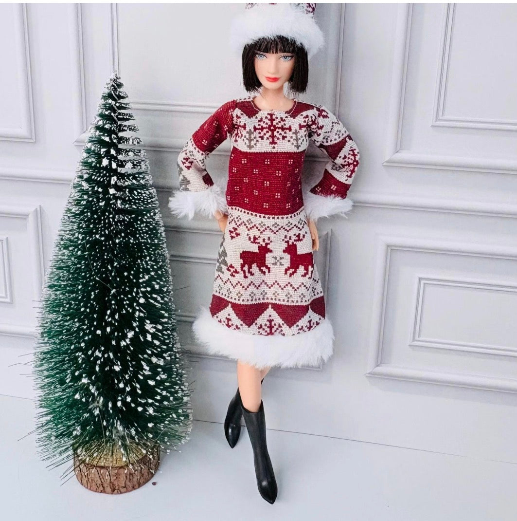 Christmas Winter Fashion Doll Clothes Outfits 1:6 Scale 11.5” Dolls