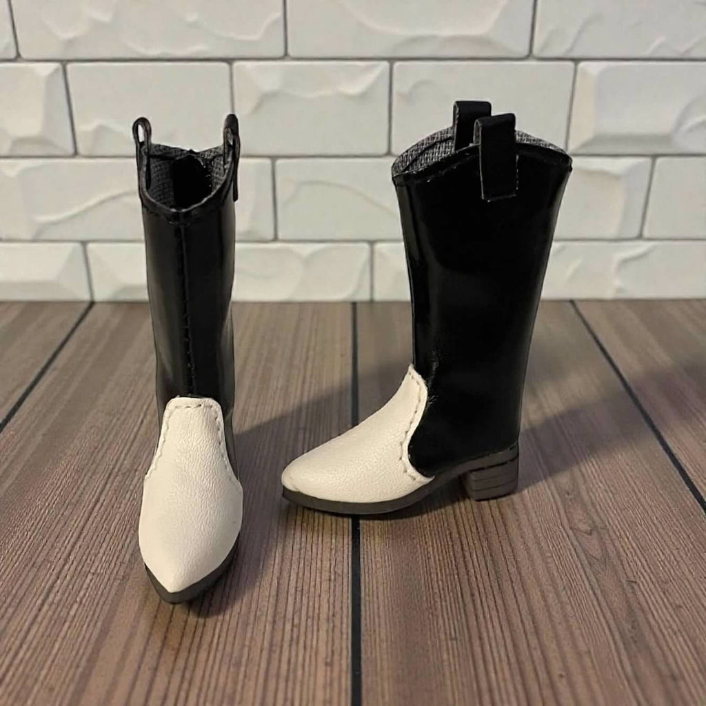 Curvy Doll Cowboy Boots: 1/6 Scale Flat Feet Doll Boots