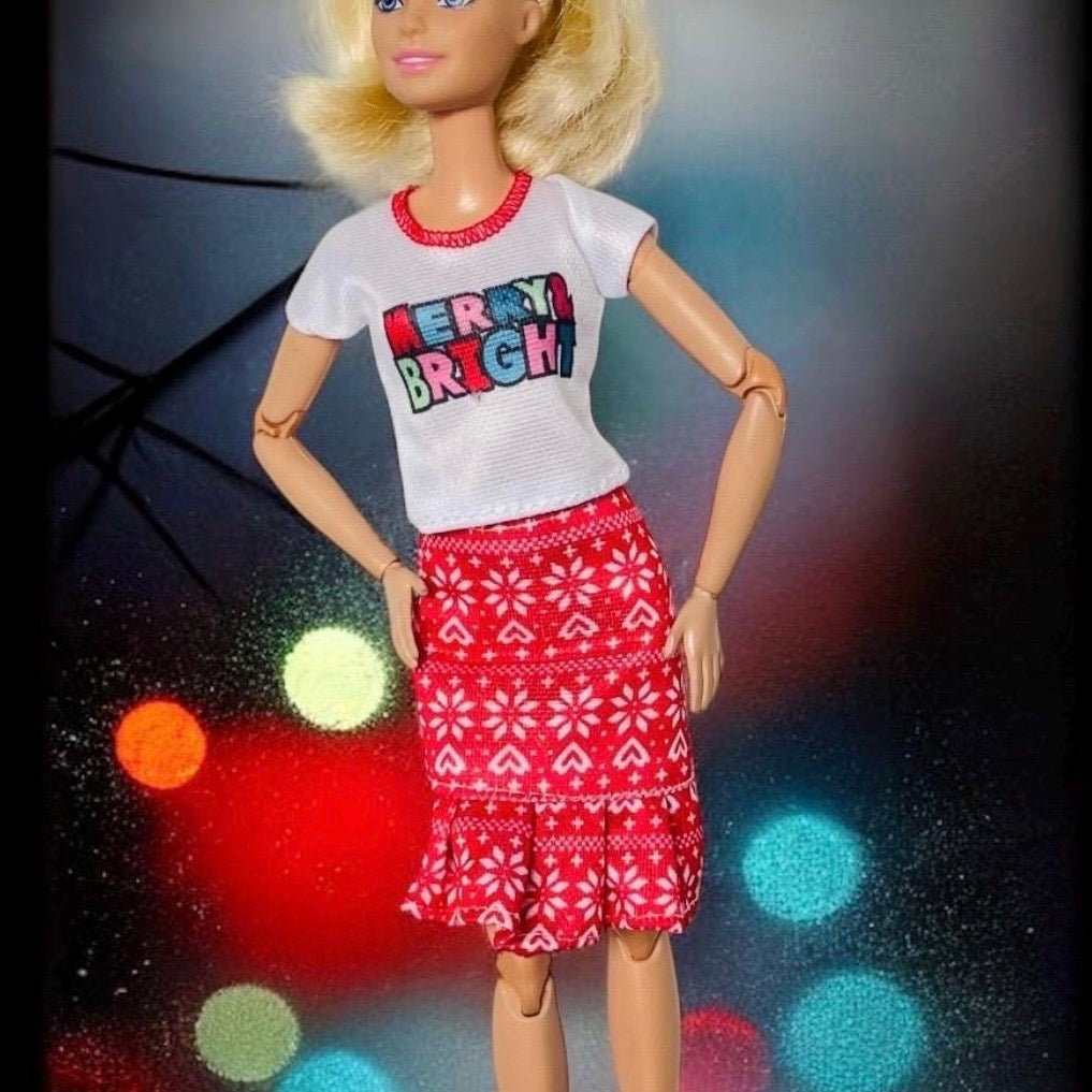 Christmas Winter Holiday Cheerful Outfits Sets, Regular dolls MTM and  Fashion Dolls