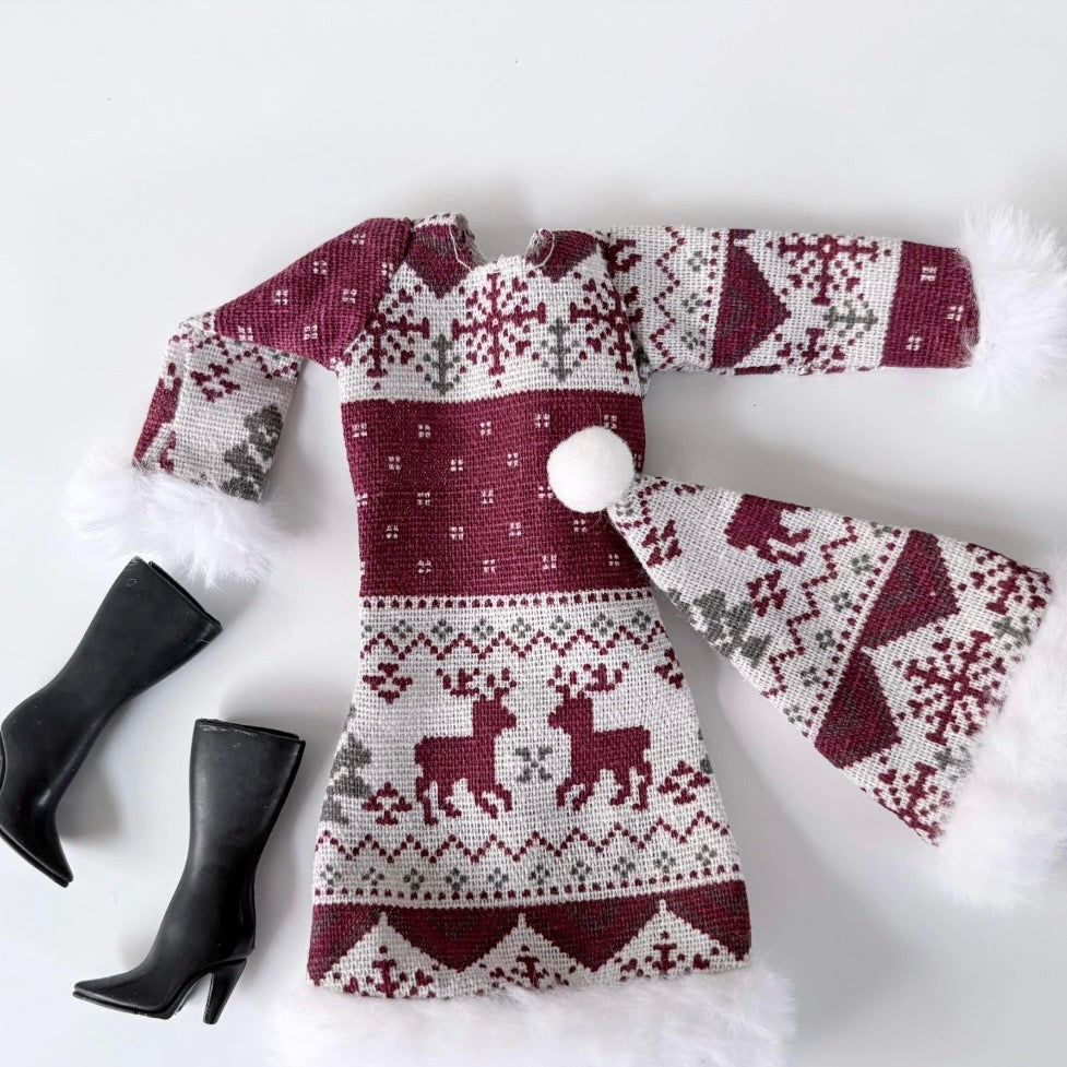 Christmas Winter Fashion Doll Clothes Outfits 1:6 Scale 11.5” Dolls