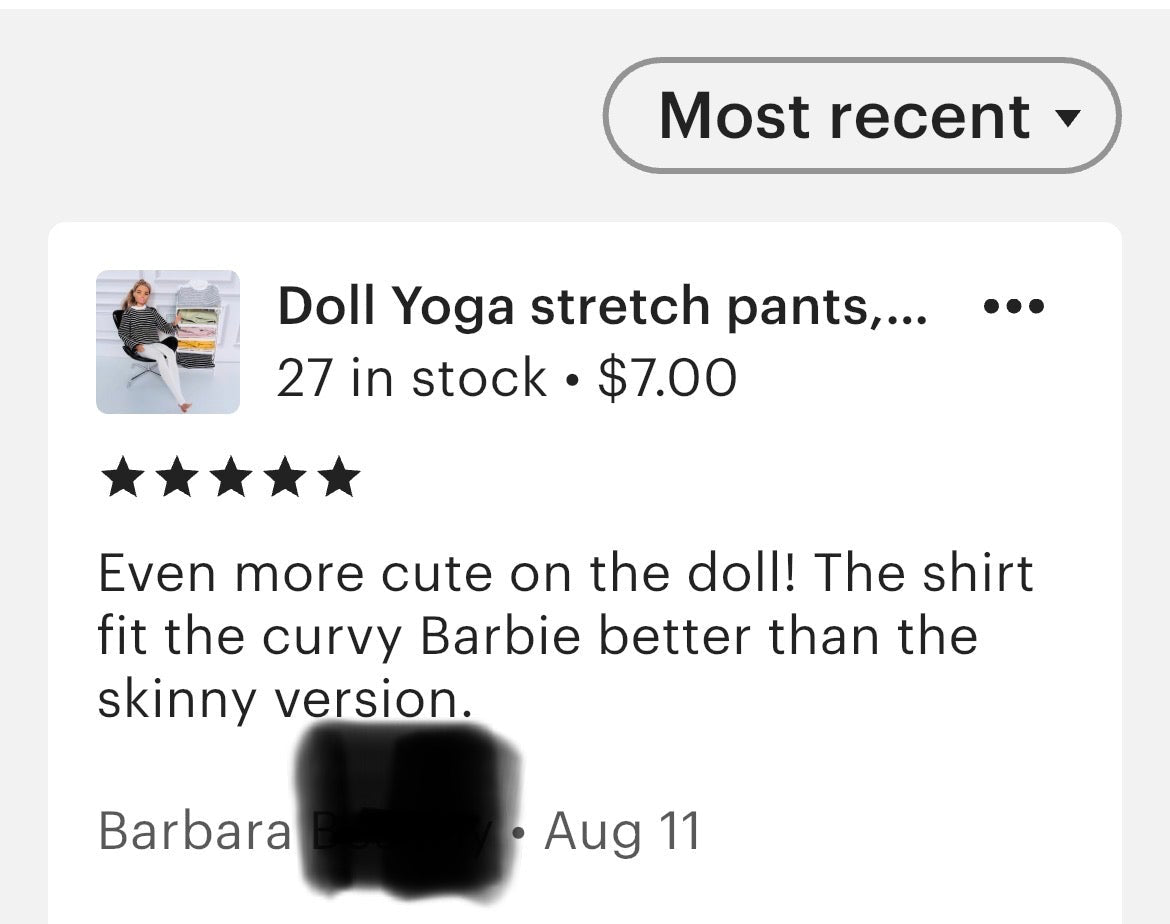 11.5” Fashion Doll High Waist Yoga Pants Leggings - Fits Regular Made to Move Dolls