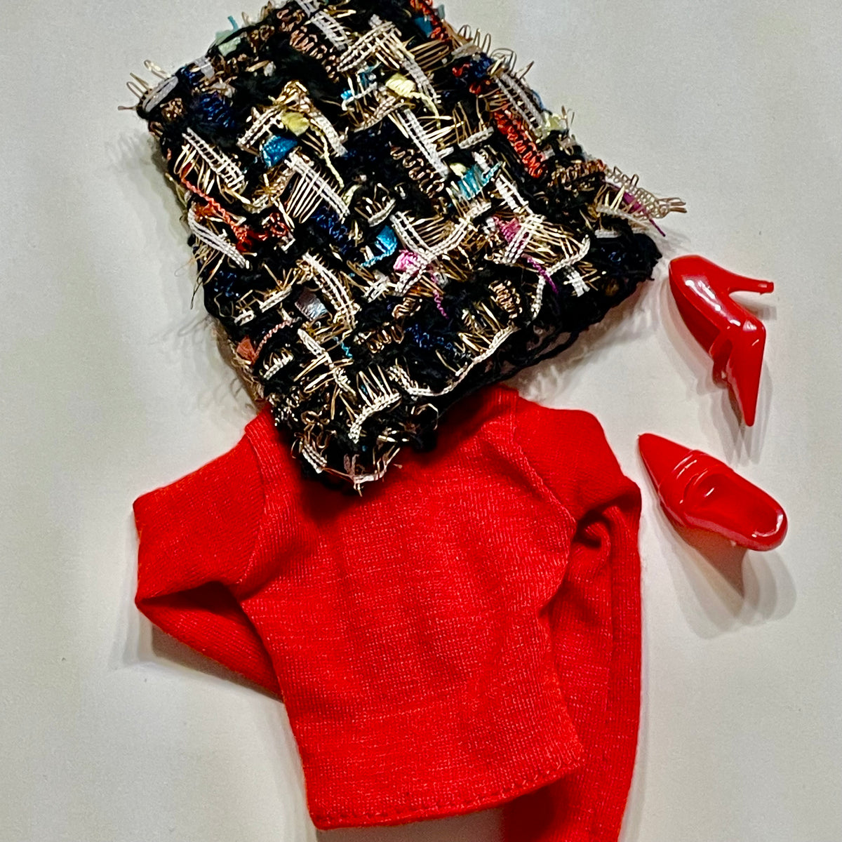 1:6 Scale, Regular Fashion Doll Clothes – Textured Skirts, Tops & Shoes