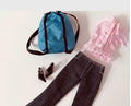 Flair Jeans Doll Outfit: Pink Ruffle Top and Backpack, Fits 11.5 inch Fashion Doll