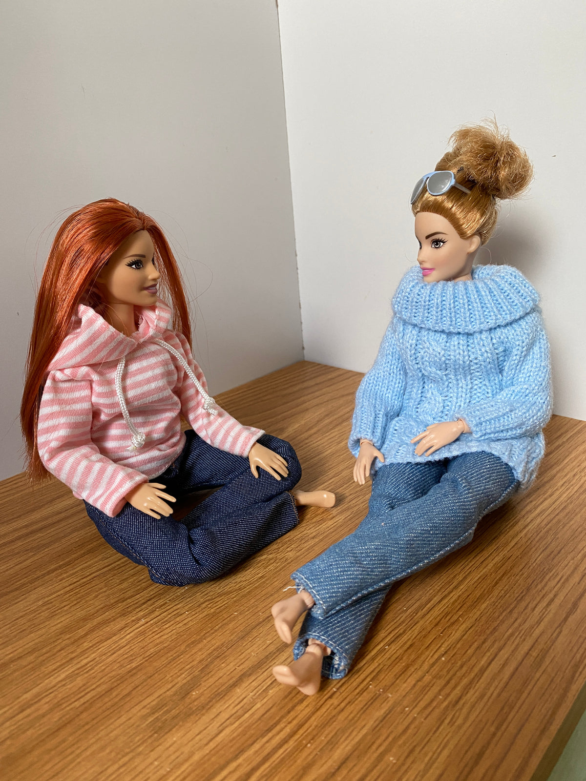 Doll Outfits and Sweaters, Doll Clothing set, White Sneakers, Accessory Options