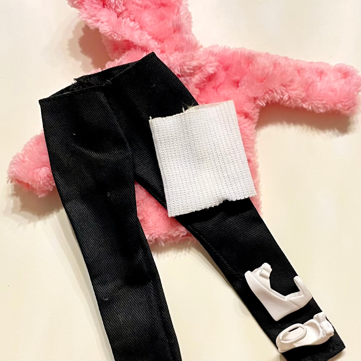 Curvy Fashion Doll Clothes – Plaid & Denim or Pink Fuzzy Jacket Outfit
