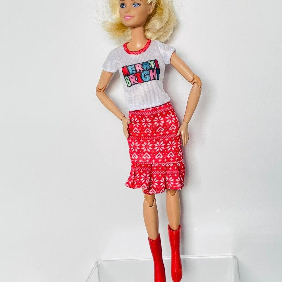 Christmas Winter Holiday Cheerful Outfits Sets, Regular dolls MTM and  Fashion Dolls