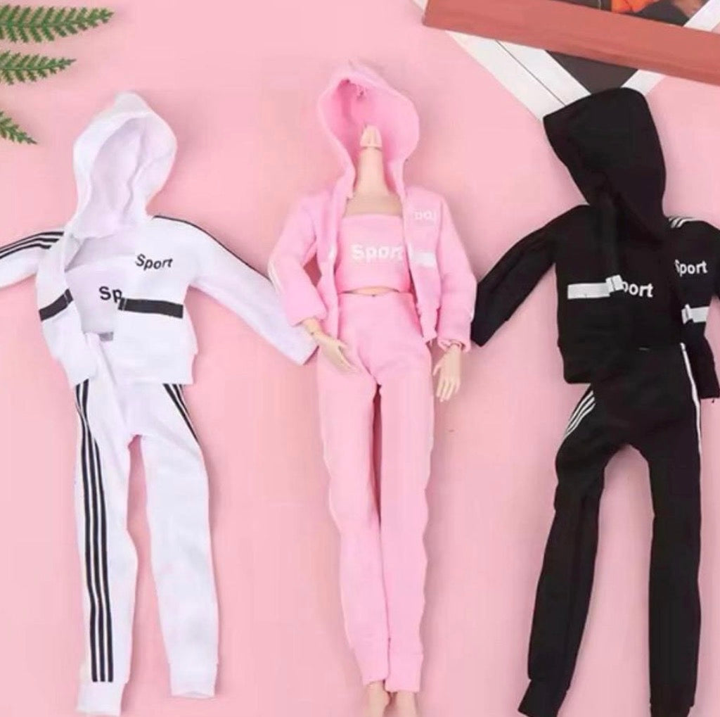 Fashion Doll Jogging Suit, BJD Doll Clothes, 1:6 Scale, Set of 2