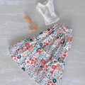 11.5 Inch Doll Outfit: Peasant Floral Skirt, White Top, Sandals – 60s Retro Style