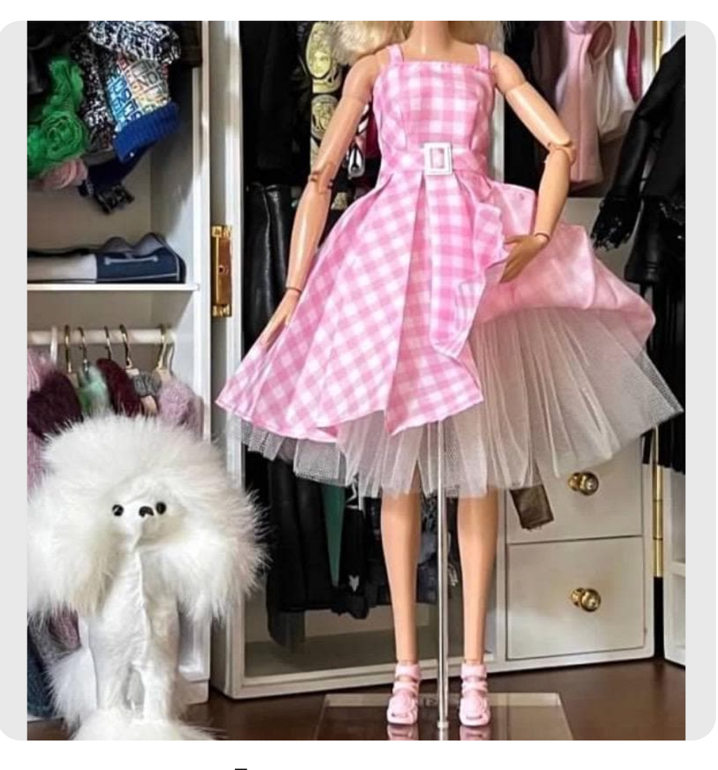 Poodle Pet for 11.5 inch Fashion Dolls Pink or White Faux Fur, 1:6 scale