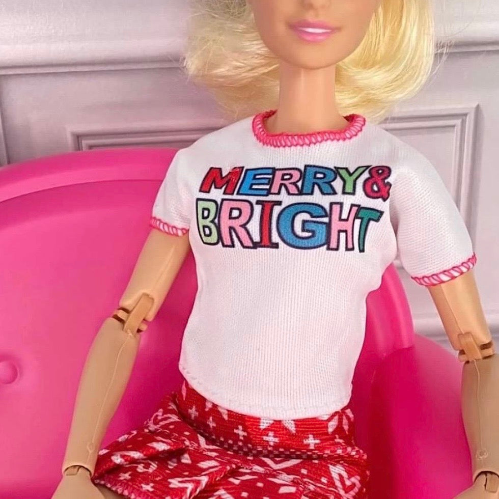 Christmas Winter Holiday Cheerful Outfits Sets, Regular dolls MTM and  Fashion Dolls