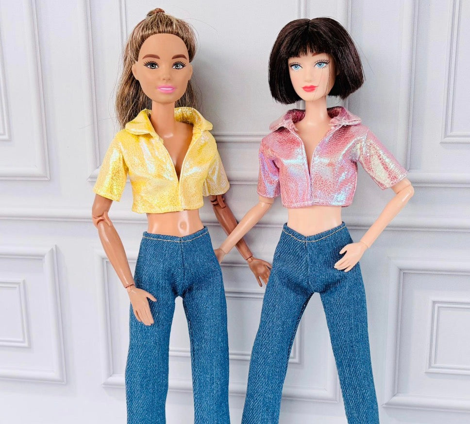 Fashion Doll Crop Jacket and Jeans Set for 11.5" Dolls