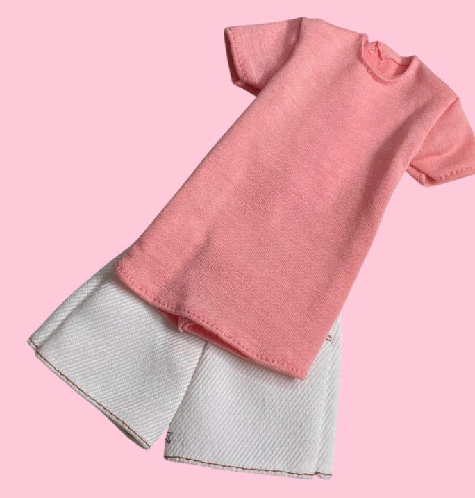 Curvy Doll Outfits and shoes, Denim Shorts, 11-12 inch Doll
