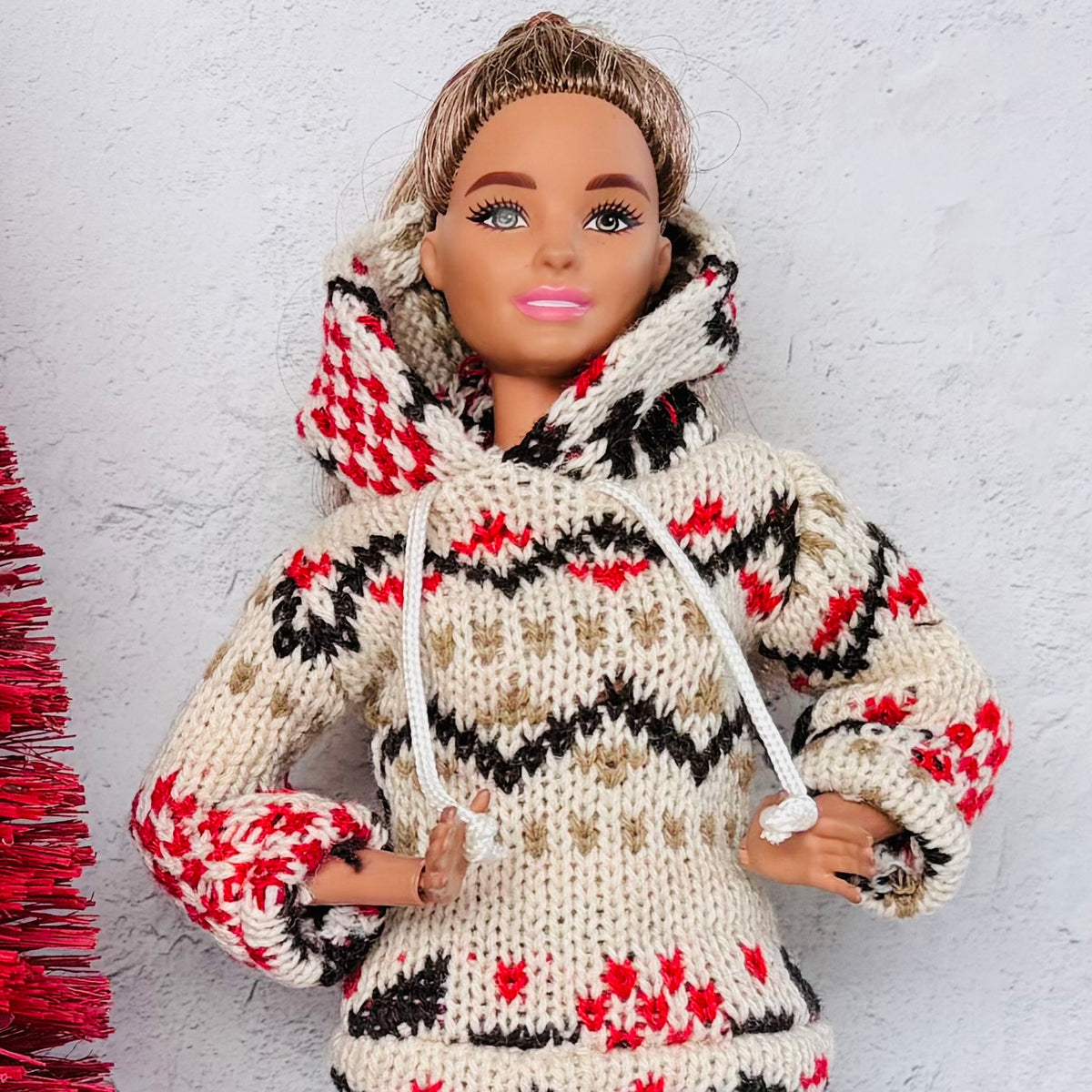 Fashion Doll Cozy Faux Leather doll outfit:  Skirt, Boots, Leggings, Hoodie, for 11.5” Fashion Dolls
