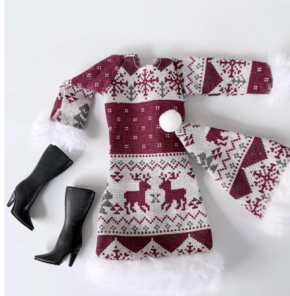 Christmas Winter Fashion Doll Clothes Outfits 1:6 Scale 11.5” Dolls