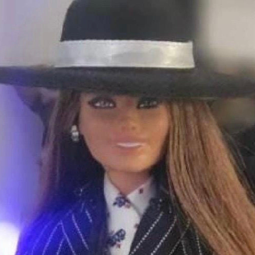 Doll Black Hat, Couture Style, Wide Brim, Felted Inauguration and Princess Style