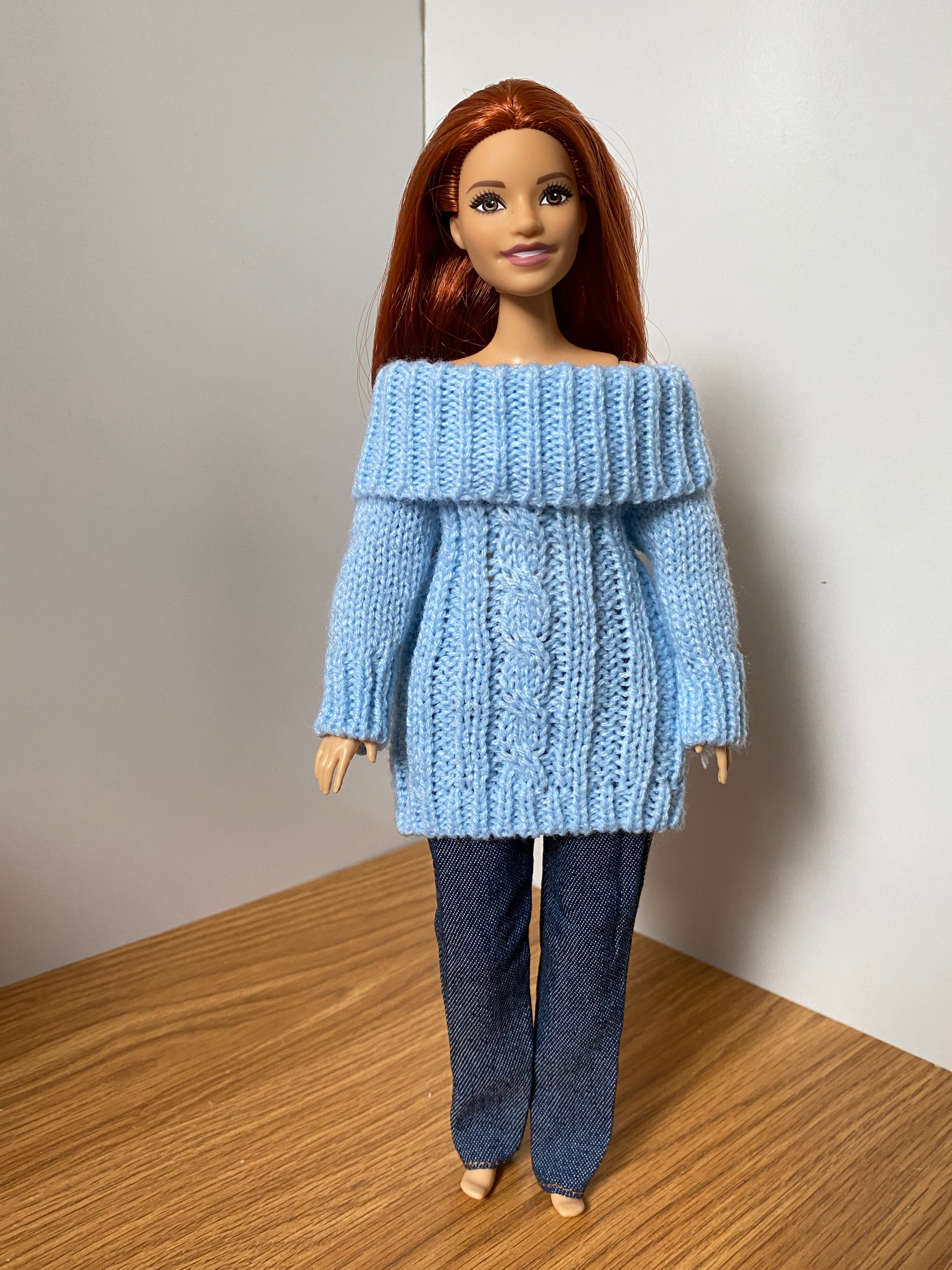 Doll Outfits and Sweaters, Doll Clothing set, White Sneakers, Accessory Options