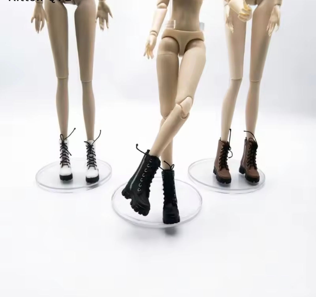Fashion Doll Boots: 1/6 Scale Flat Feet Doll Boots Fits Curvy and Regular MTM BB Doll