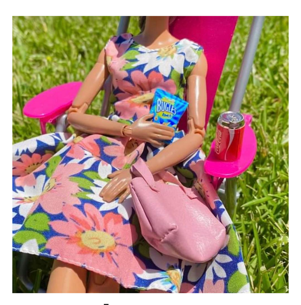 Fashion Doll Dress, Floral Outfit, Fits Curvy and Regular Dolls