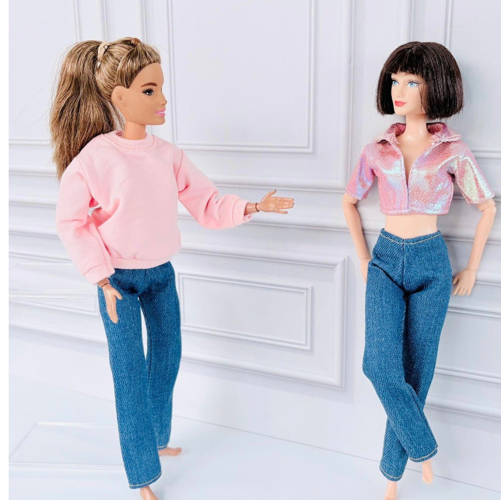 Fashion Doll Crop Jacket and Jeans Set for 11.5" Dolls