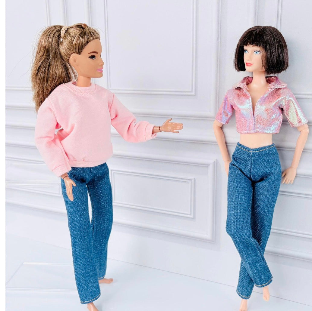 Fashion Doll Crop Jacket and Jeans Set for 11.5" Dolls