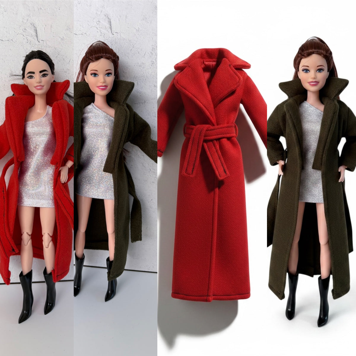 11.5" Doll Winter Coats, MTM Curvy/Regular Fit, 1/6 Scale dolls