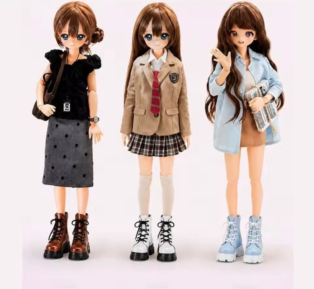 Fashion Doll Boots: 1/6 Scale Flat Feet Doll Boots Fits Curvy and Regular MTM BB Doll