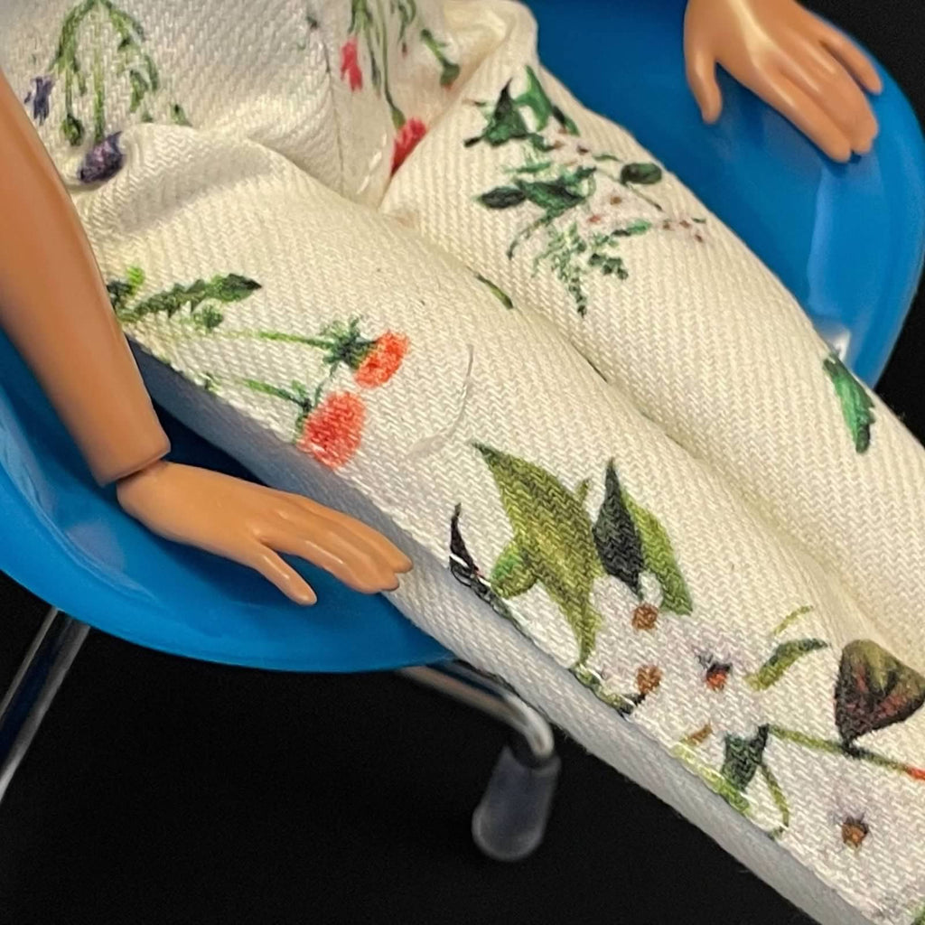 Floral Jean Doll Outfit: Green Long-sleeve Top and Shoes, Fits 11.5 inch Fashion Doll