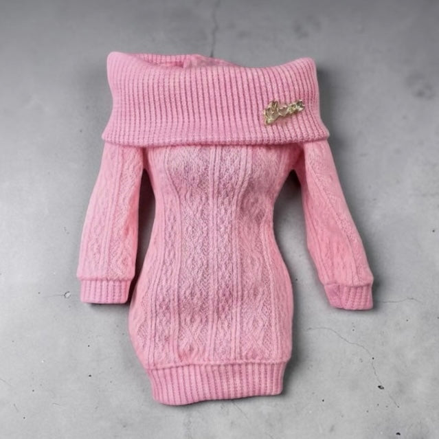 Curvy and Regular Doll Clothes: Sweater and Jeans for Both Dolls, 1:6 Scale Pink Regular and Curvy