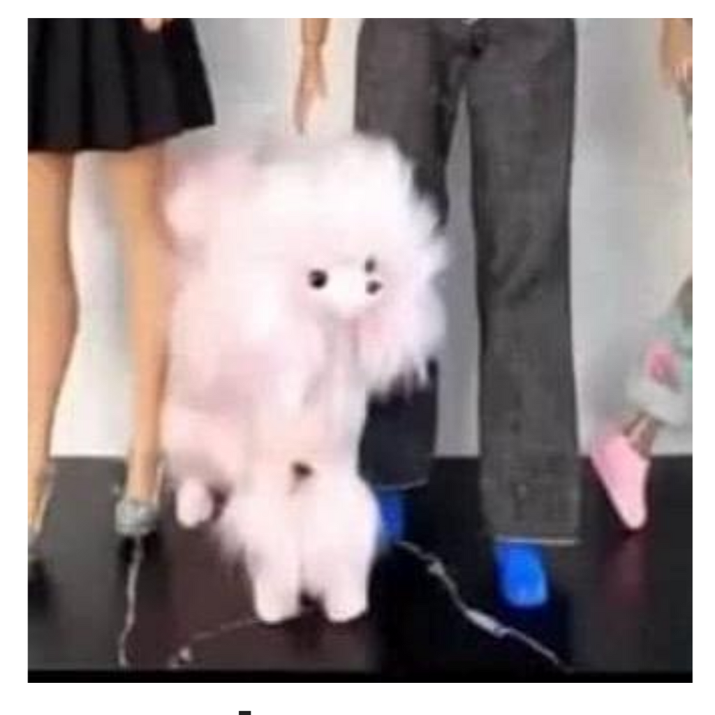 Poodle Pet for 11.5 inch Fashion Dolls Pink or White Faux Fur, 1:6 scale