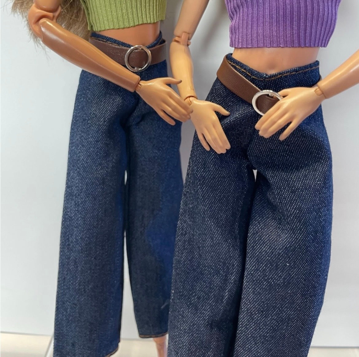 New Fashion Doll Outfit; Wide Leg Pants, Belt and Top, 1/6 Scale Doll Clothes