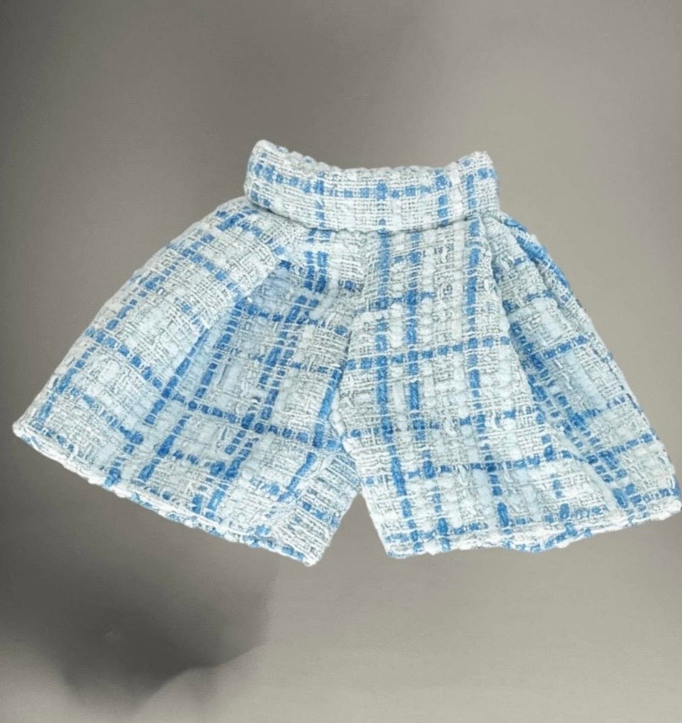 4 pc Fashion Doll Plaid Outfits: Handmade Blue, Tan, Black or White Collector Set