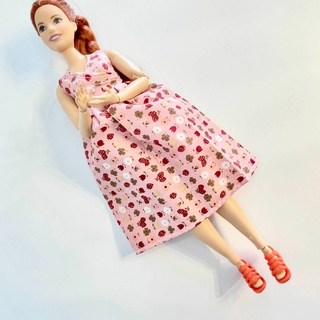 Fashion Doll MTM Dress Outfit: Strawberry dress, and  more, Empire Dress Fits Curvy, Regular, for 1/6 Scale Dolls.