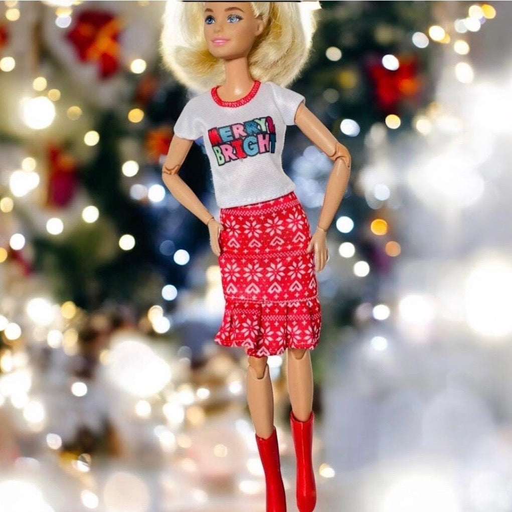 Christmas Winter Holiday Cheerful Outfits Sets, Regular dolls MTM and  Fashion Dolls