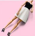 Fashion Doll MTM Dress Outfit: Rose dress, and  Top, Pleated Skirt All One Piece for 1/6 Scale Dolls