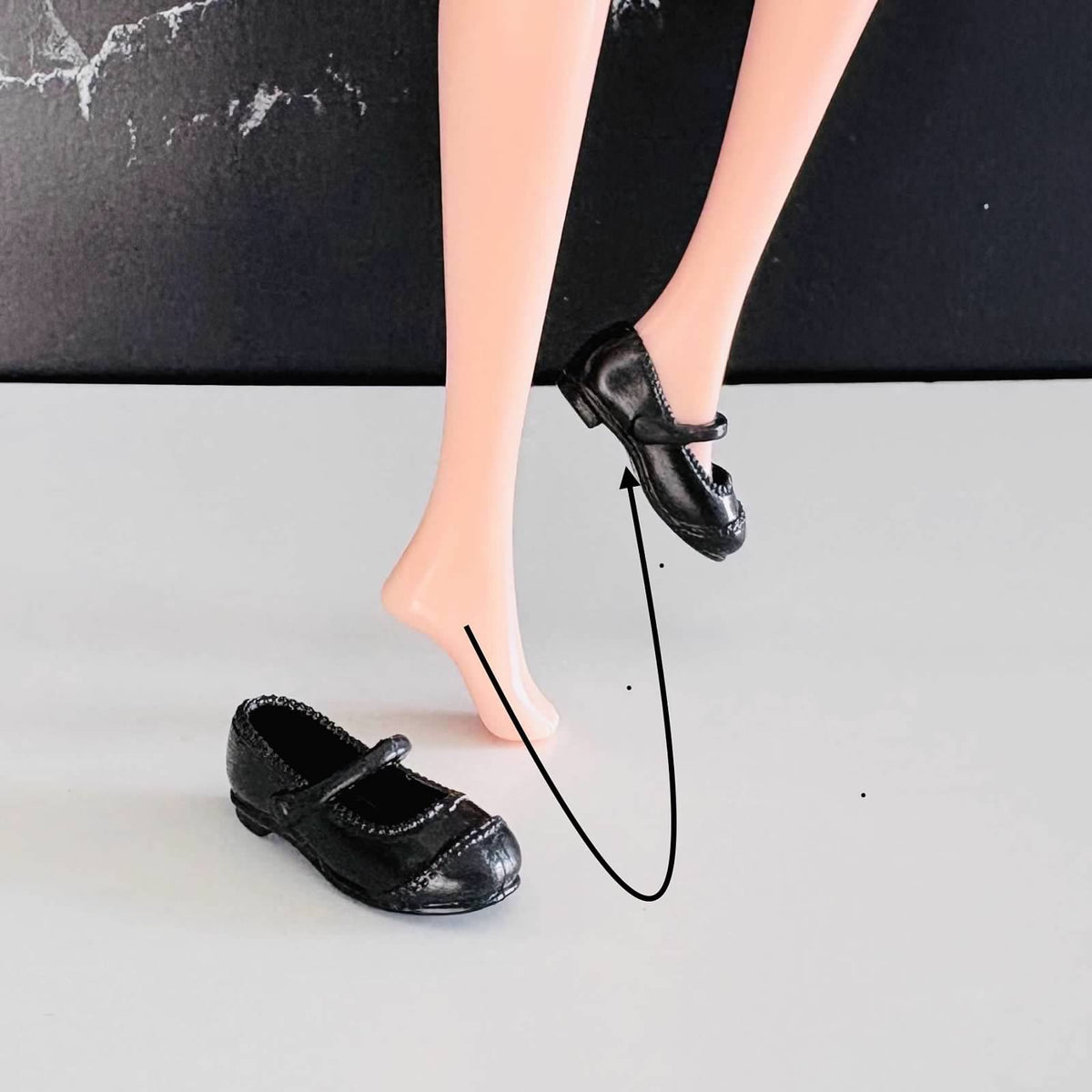 Curvy Doll Mary Jane Shoes: 1/6 Scale Flat Feet Doll Boots