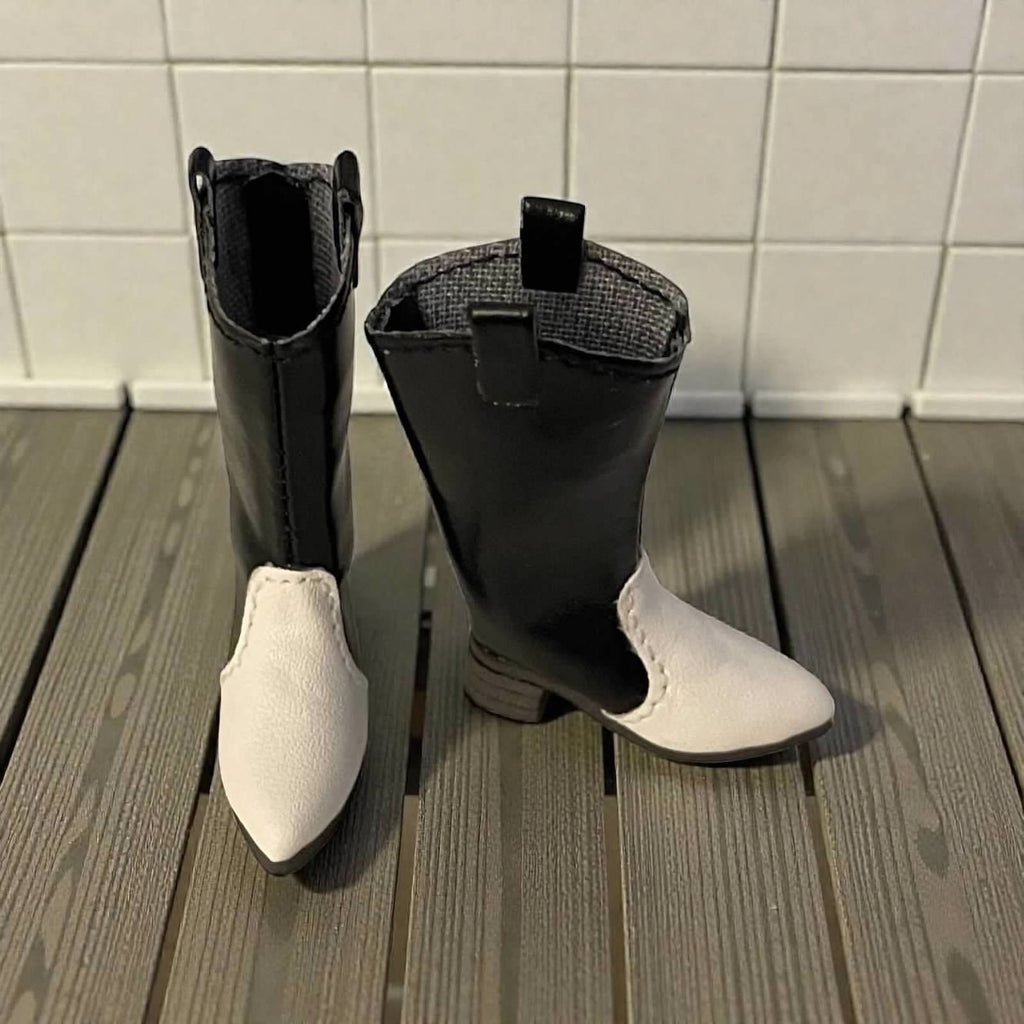 Curvy Doll Cowboy Boots: 1/6 Scale Flat Feet Doll Boots