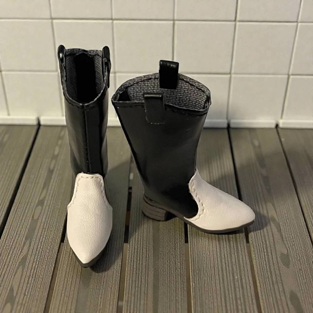 Curvy Doll Cowboy Boots: 1/6 Scale Flat Feet Doll Boots