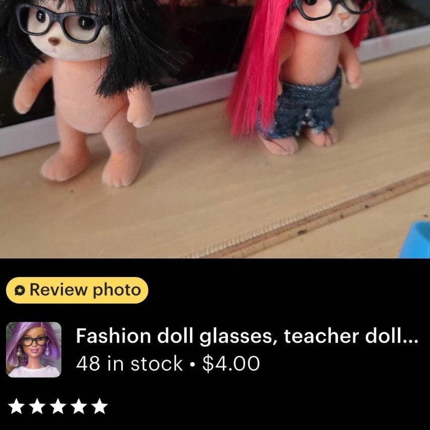 Fashion Doll Glasses: Teacher Style - No Lenses