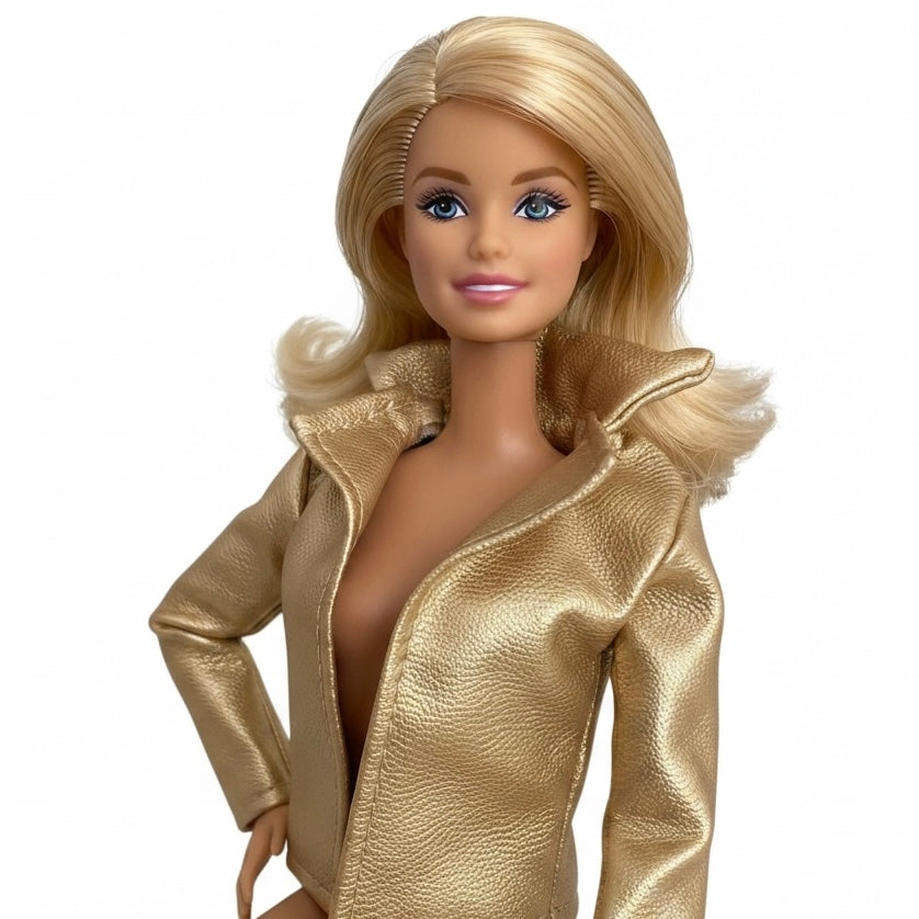 Fashion Doll Red Leather Jacket, Black, White, Gold, Silver 1/6 Scale Doll Clothes