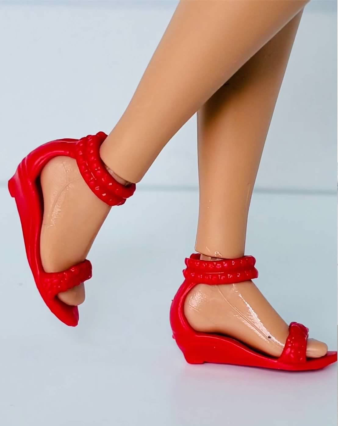 Curvy Doll Mary Jane Shoes: 1/6 Scale Flat Feet Doll Boots