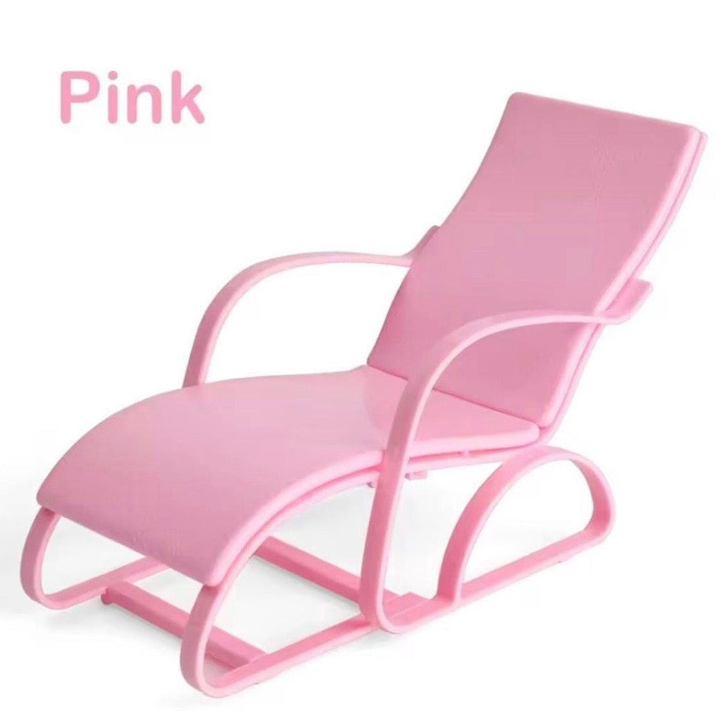 Doll Chair,  Lawn Picnic Outdoor Prop for Lounge Photos, Fashion Doll Poolside Furniture, 1:6 Scale