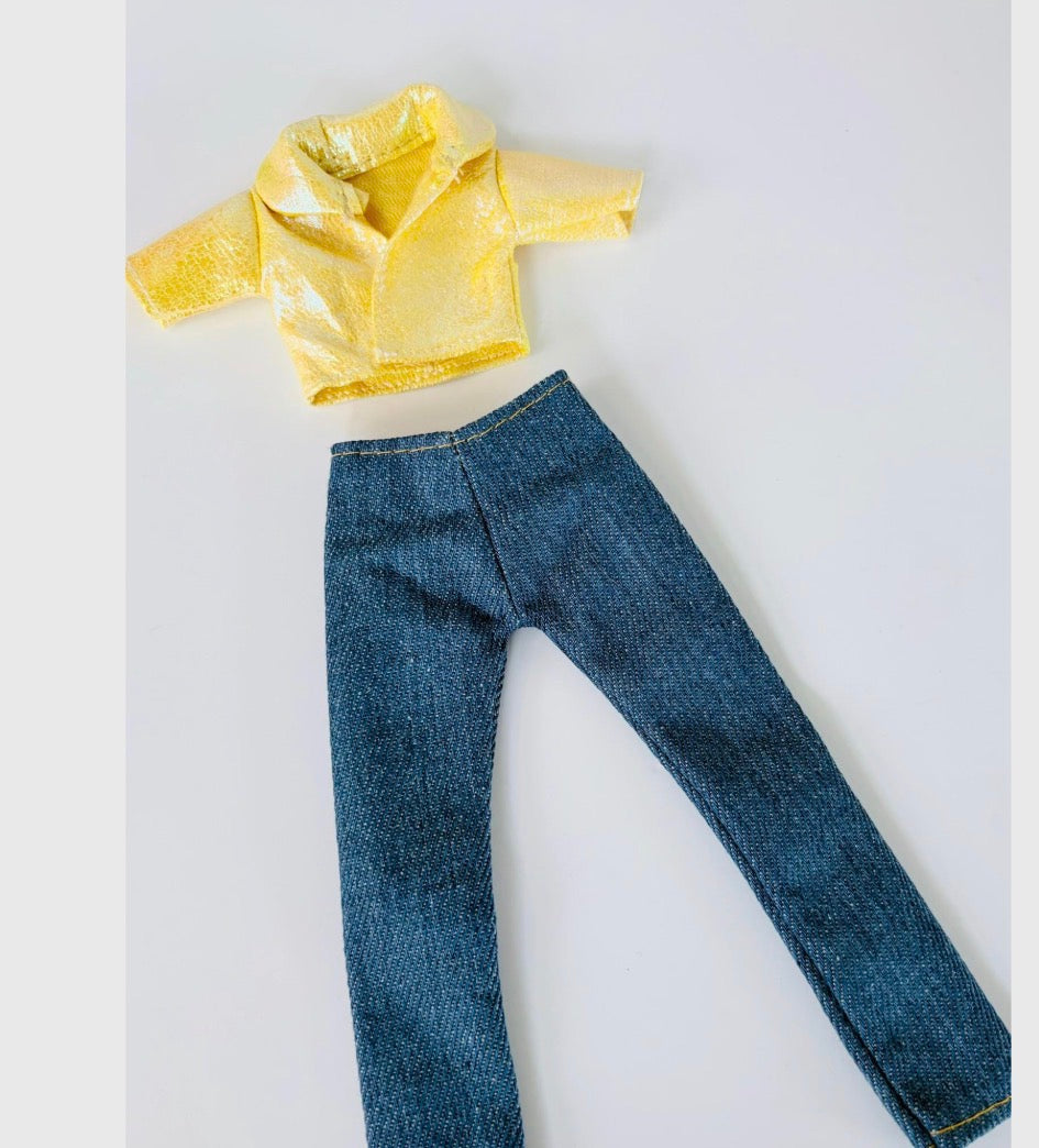 Fashion Doll Crop Jacket and Jeans Set for 11.5" Dolls