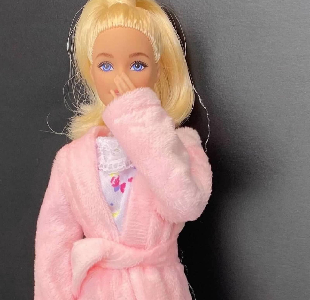 Doll Pajama Set: Pink Kitty Slippers, Robe & Accessories