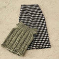 Houndstooth Doll Outfit with Knit Top and Midi Skirt Fits 11.5 Inch Fashion Dolls Outfit: Faux Leather Jacket, Boots - 1/6 Scale