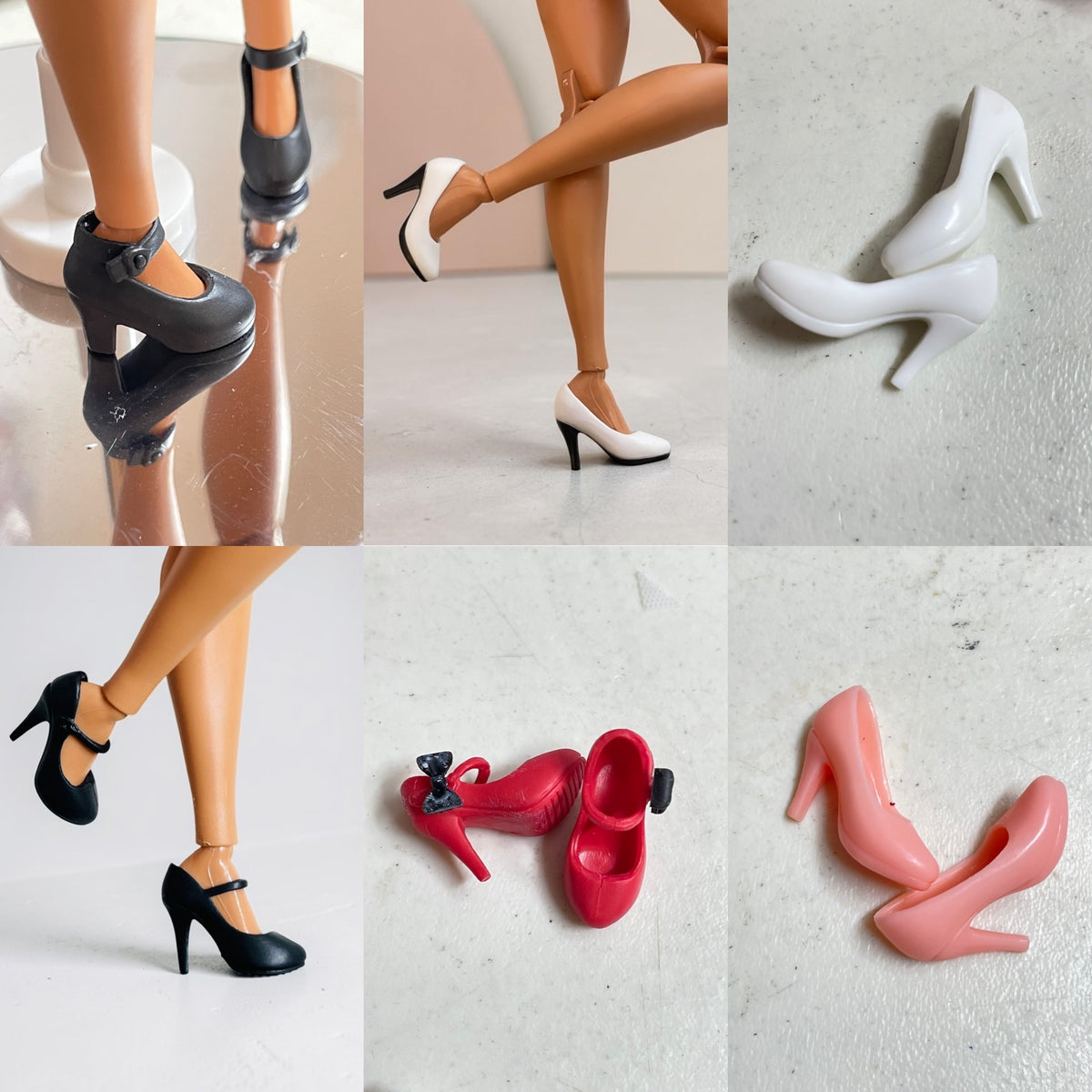 Curvy Fashion Doll Shoes: 1/6 Scale Flat Feet Dol Fits Curvy MTM BB Doll/Some fit regular