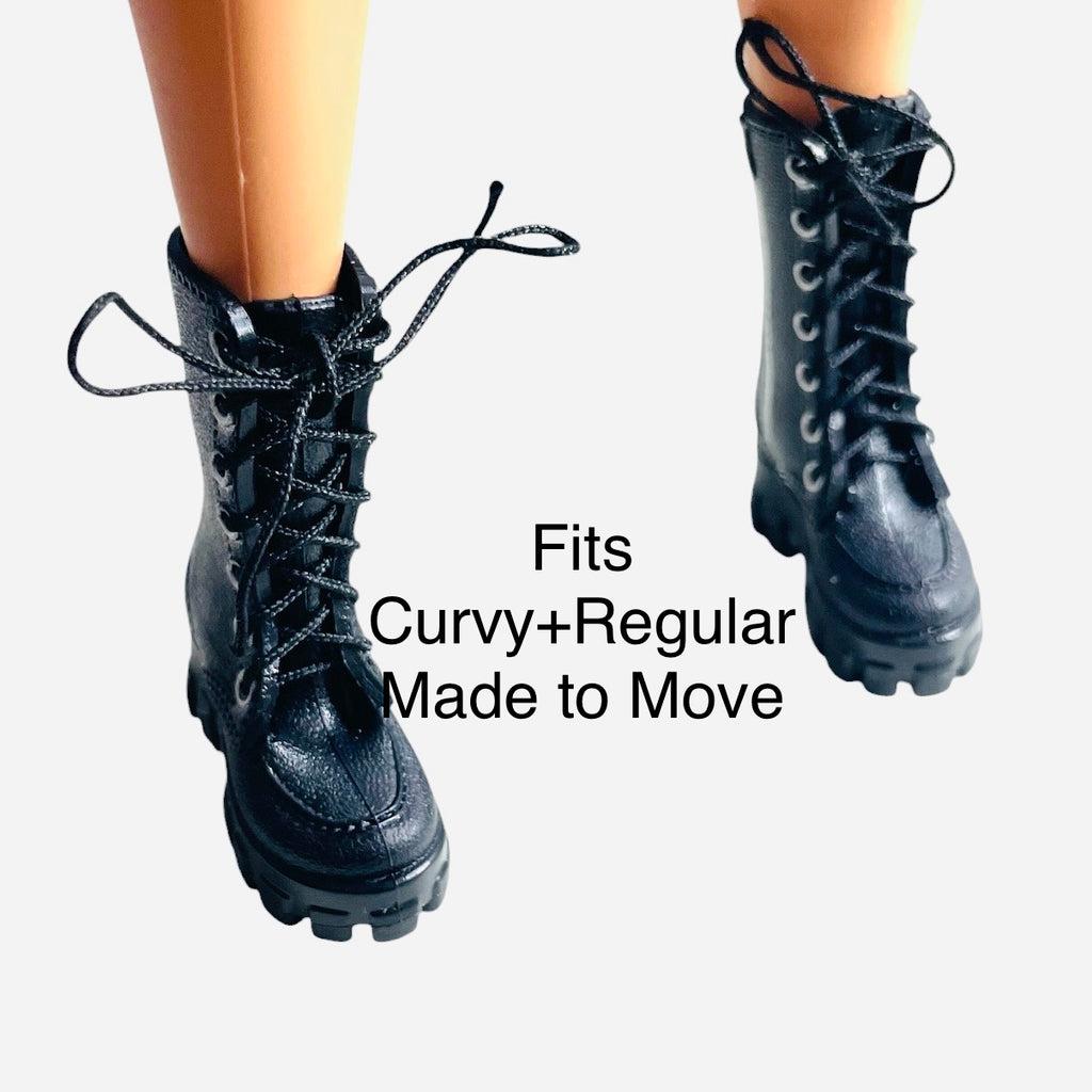 Fashion Doll Boots: 1/6 Scale Flat Feet Doll Boots Fits Curvy and Regular MTM BB Doll