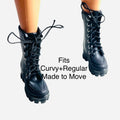 Fashion Doll Boots: 1/6 Scale Flat Feet Doll Boots Fits Curvy and Regular MTM BB Doll