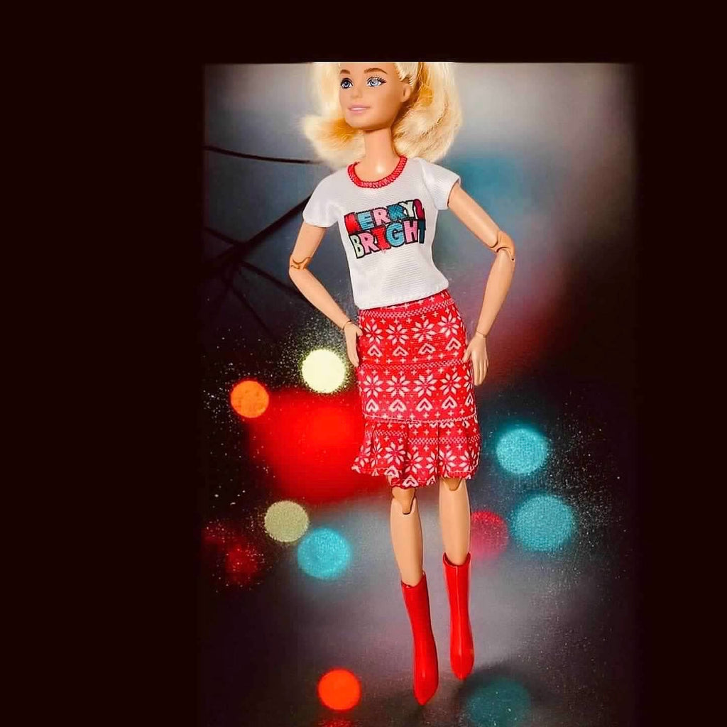 Christmas Winter Holiday Cheerful Outfits Sets, Regular dolls MTM and  Fashion Dolls