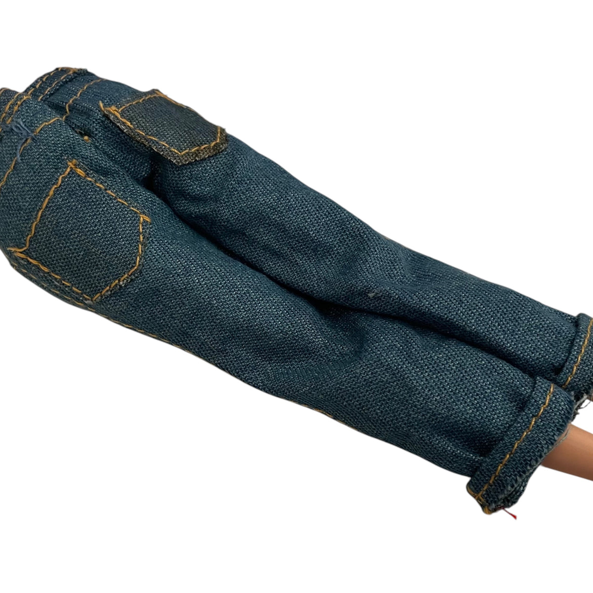 Denim Doll Cuffed Distress Jeans With Top and Sandals, 1:6 Scale Doll Jeans and Shirts
